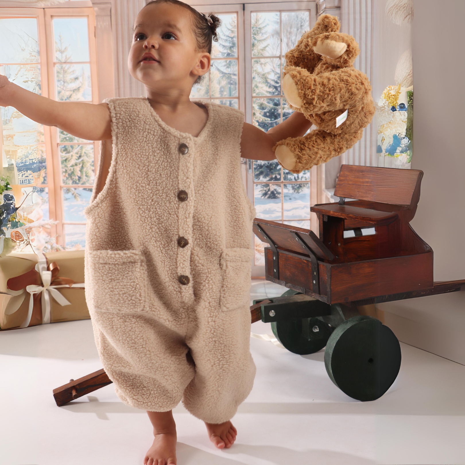 Premium Velvet Teddy Romper