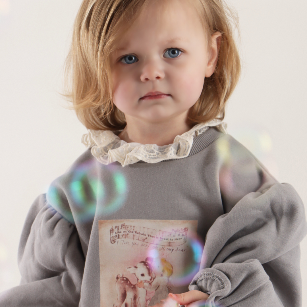 Christmas Frill Print Deer Sweater