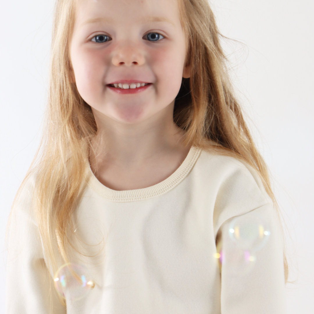 Neutral fleece lined basic tops