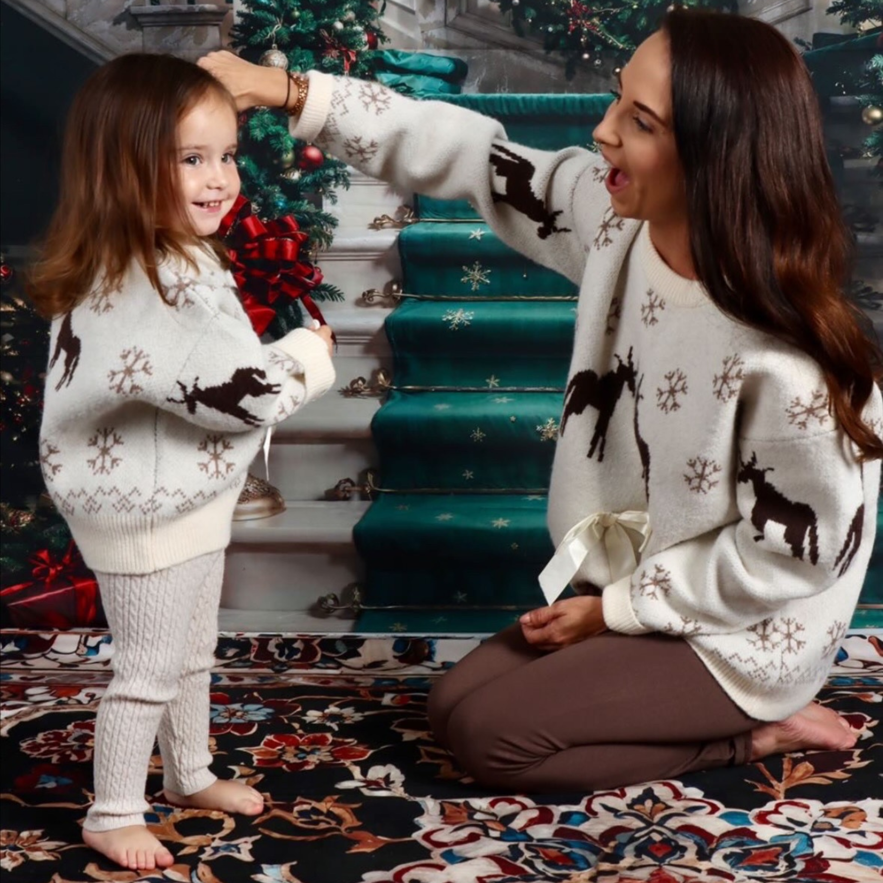 Christmas Deer Sweaters - Mummy & Mini