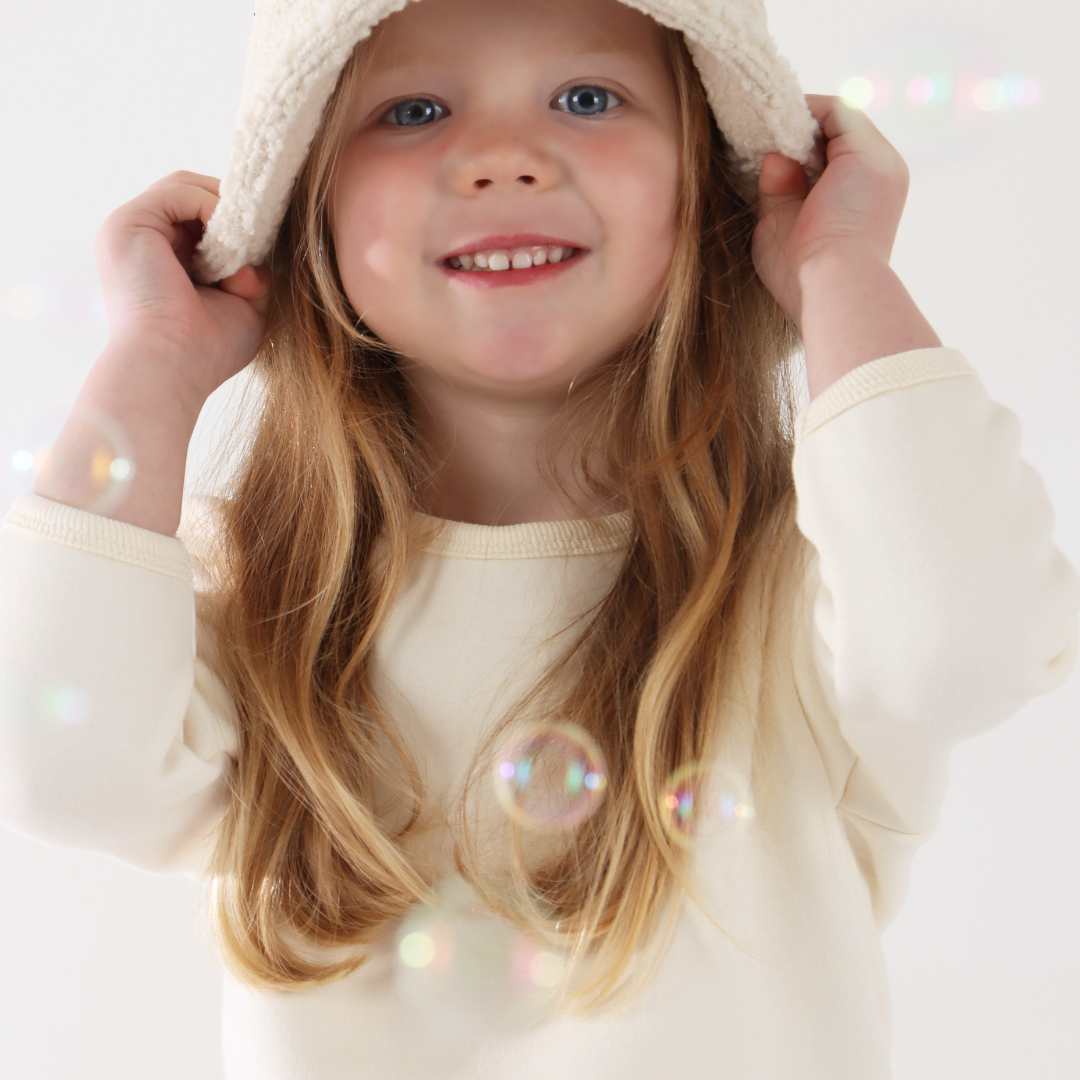 Neutral fleece lined basic tops