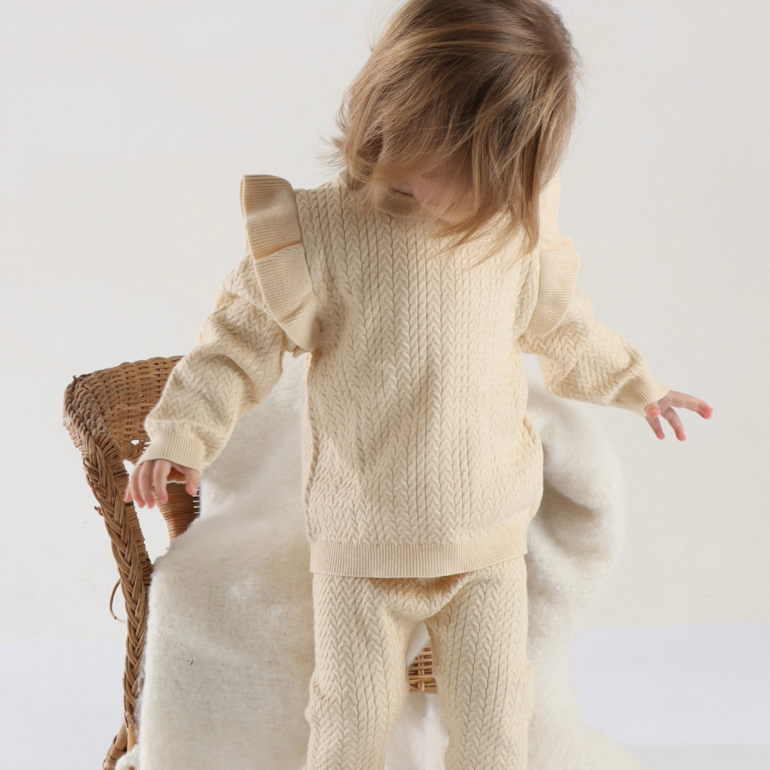 Cable Knit Frill Set