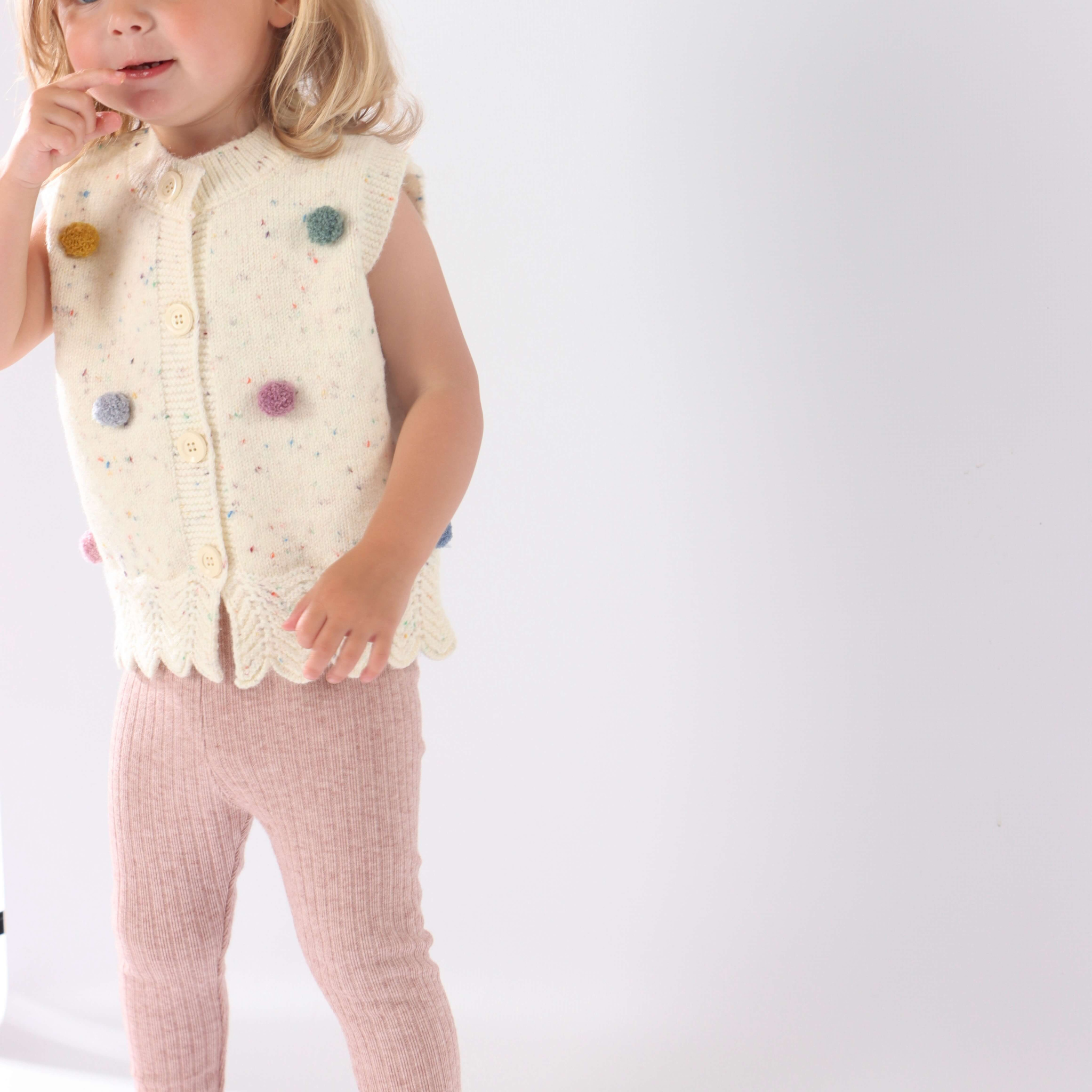 Creamy Pom Vest