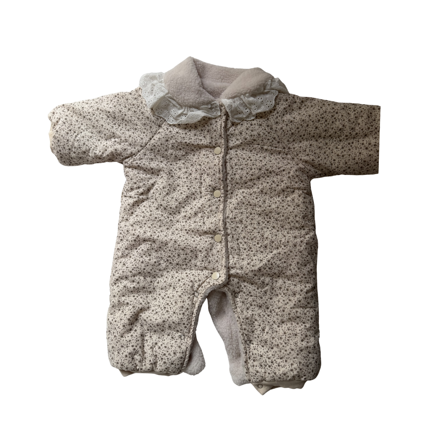 Pram Suit, Lace Collar (9-12m) — Sample
