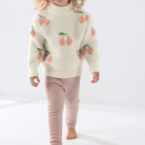 Frosted Cherry Teddy Sweater