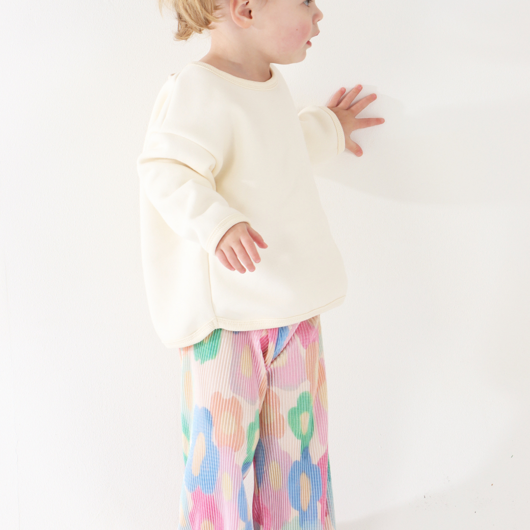 Neutral fleece lined basic tops