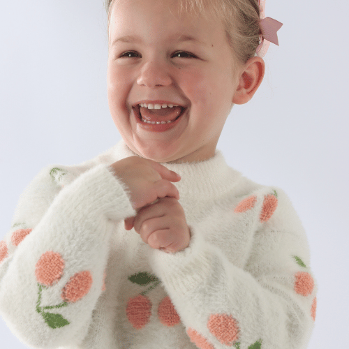 Frosted Cherry Teddy Sweater