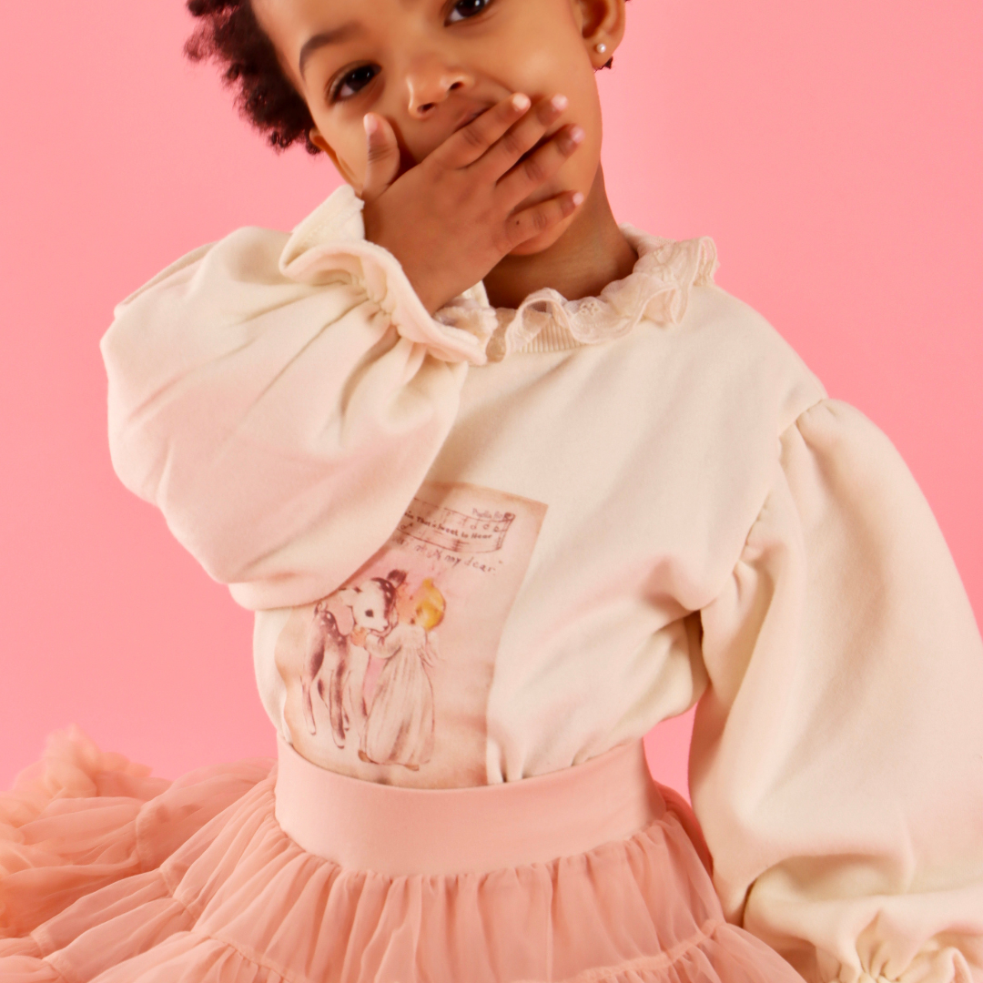 Christmas Frill Print Deer Sweater