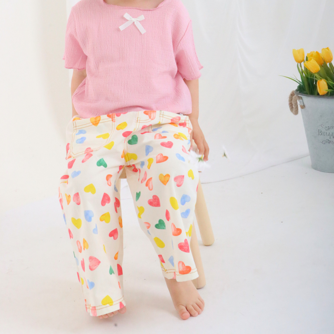Faded heart trousers