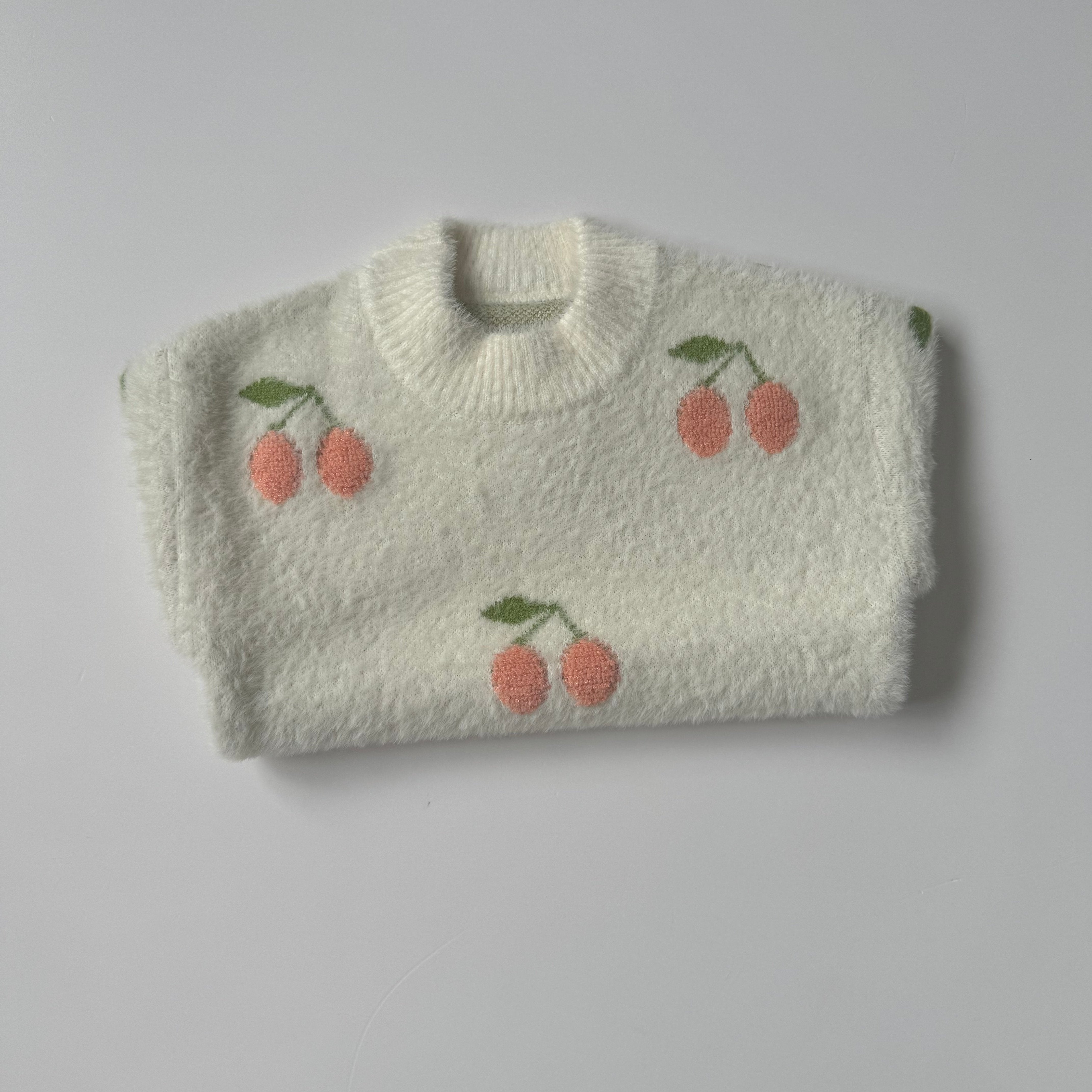 Frosted Cherry Teddy Sweater