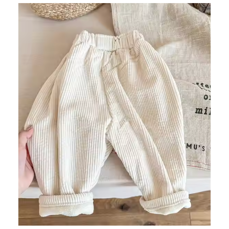 Corduroy Cotton Fleece Trousers - Vanilla