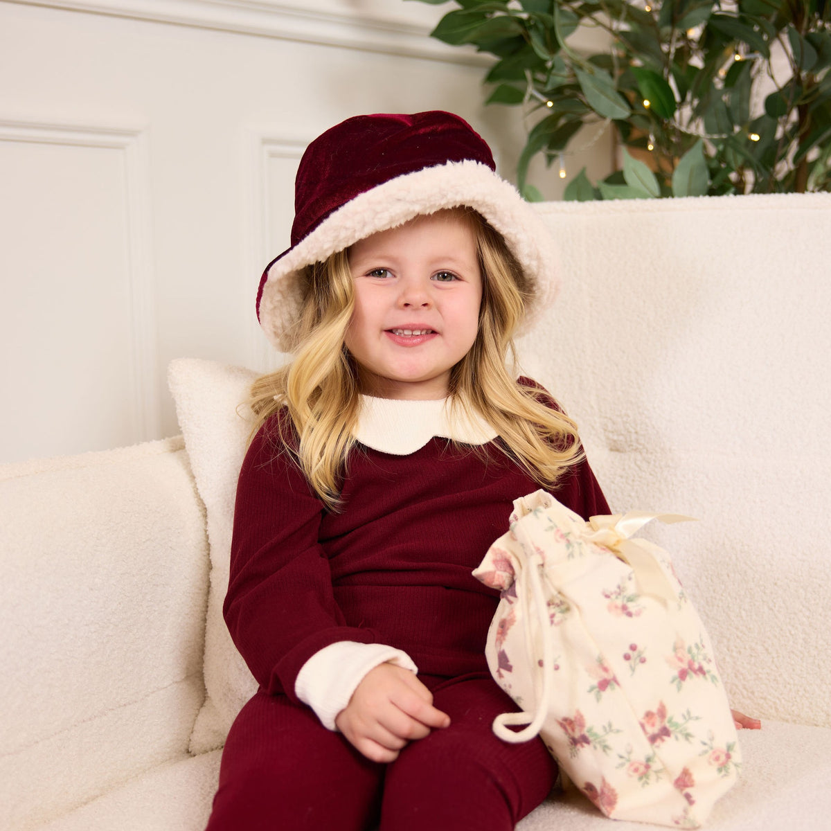 Robin Soft Borg Set in burgundy, front