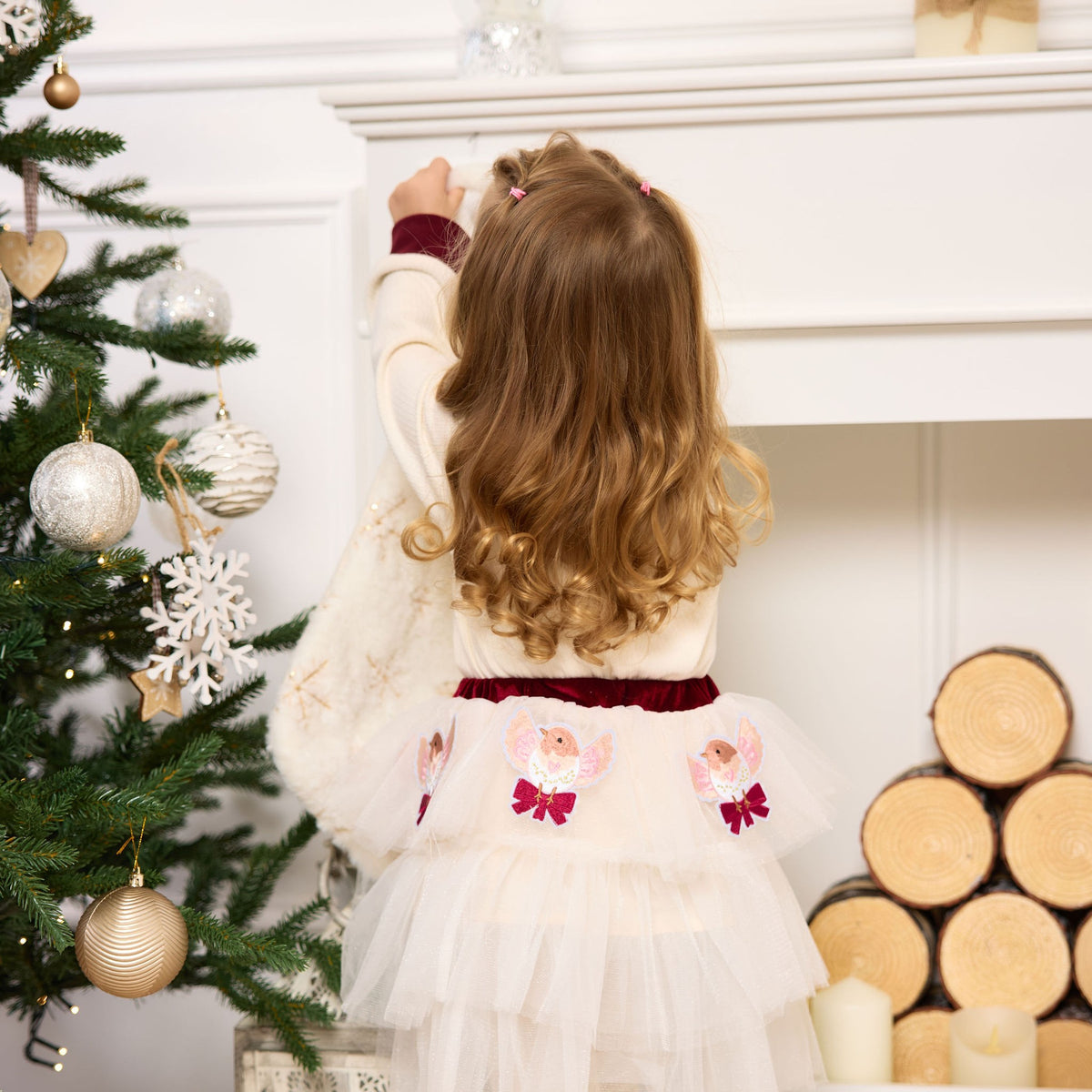 Robin Tutu Skirt, back by the tree