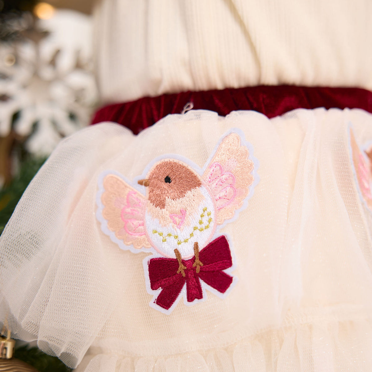 Robin Tutu Skirt, zoom robin patch and tulle