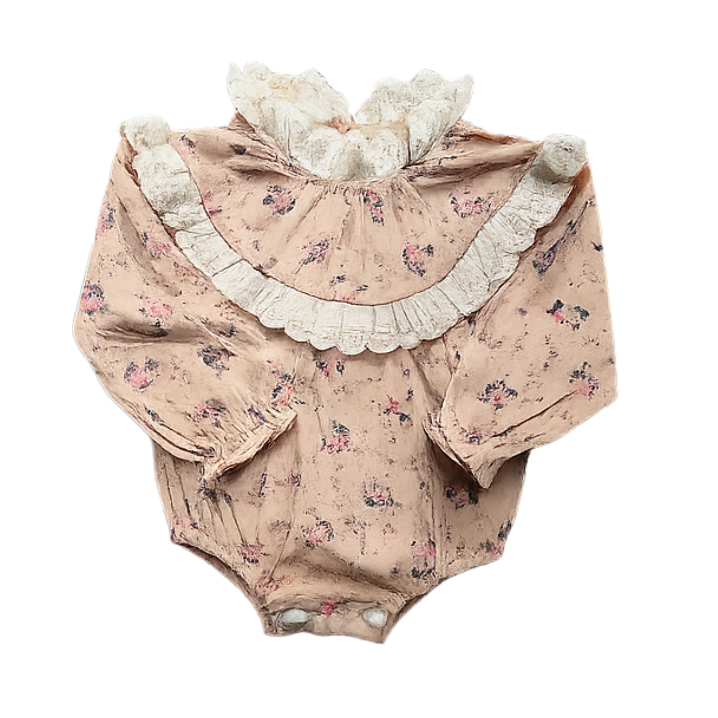 Pinstripe Floral Romper (6-9m) — Sample