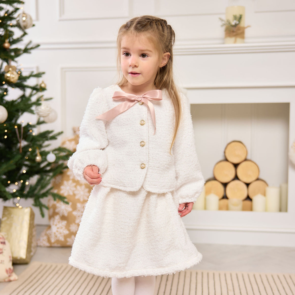 Bouclé Bow Set, front