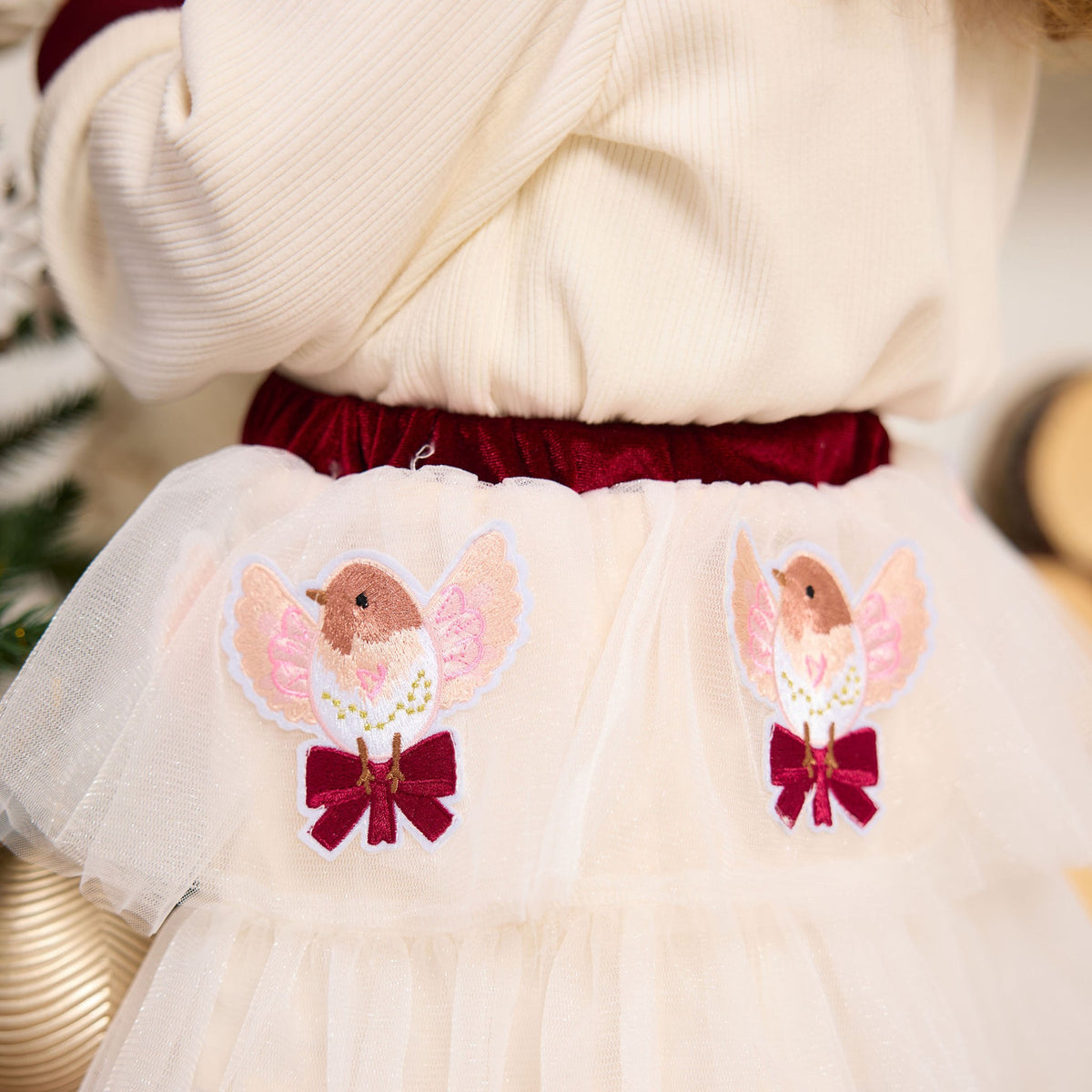 Robin Tutu Skirt, zoom robin patches