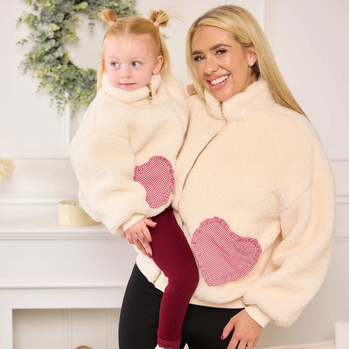 Vintage Gingham Fleece, mum and me cuddle