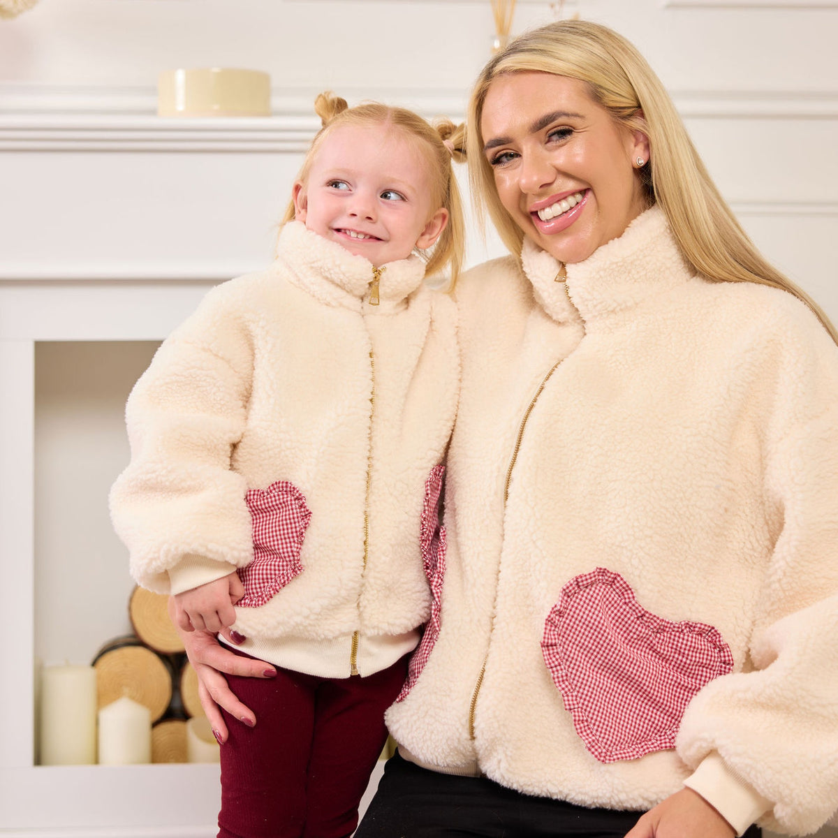 Vintage Gingham Fleece, mum and me