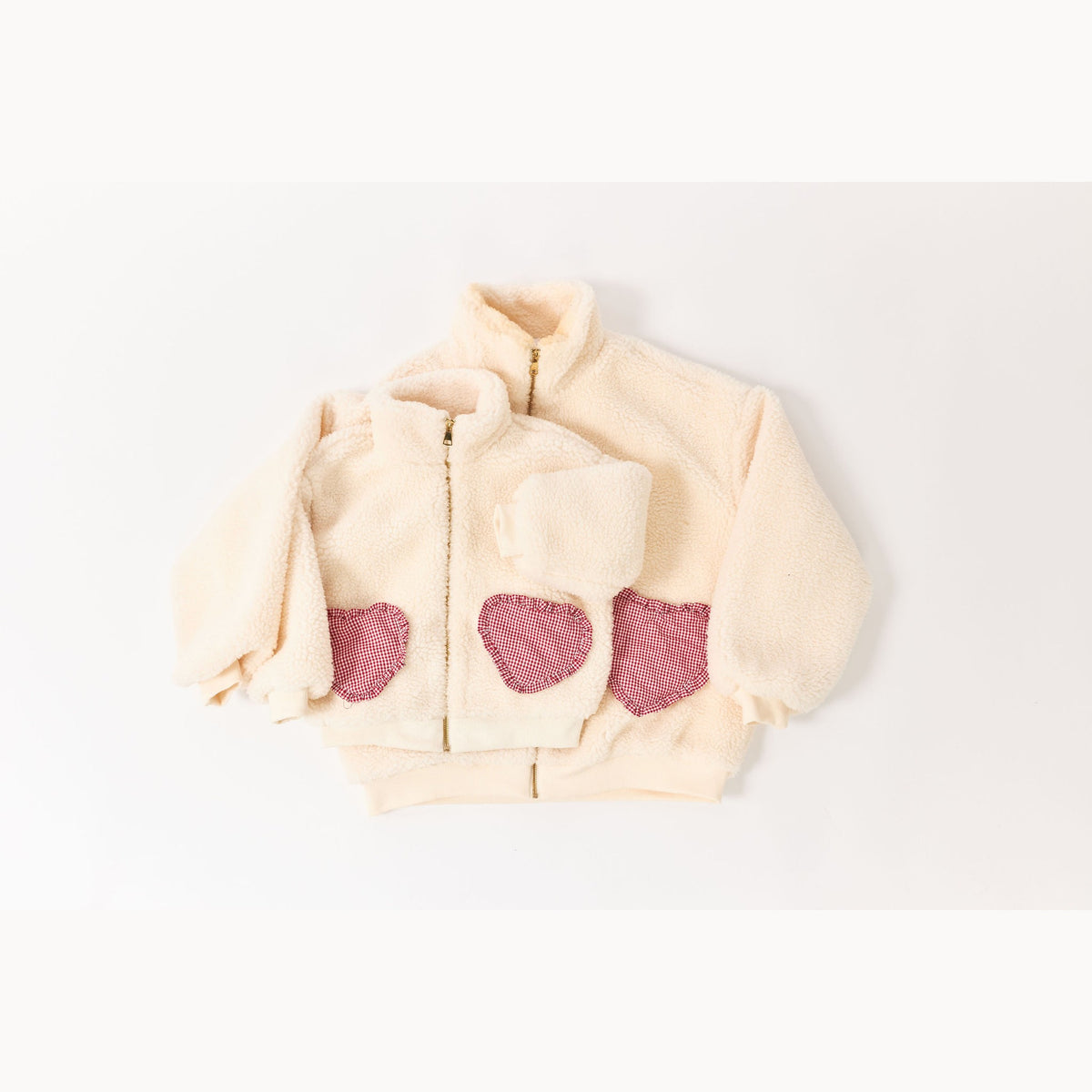 Vintage Gingham Fleece, flat lay jacket